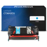 Toner compatible Lexmark C736H2CG - Cyan - Grande capacité