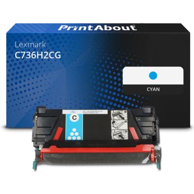 Toner compatible Lexmark C736H2CG - Cyan - Grande capacité