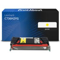 Toner compatible Lexmark C736H2YG - Jaune - Grande capacité