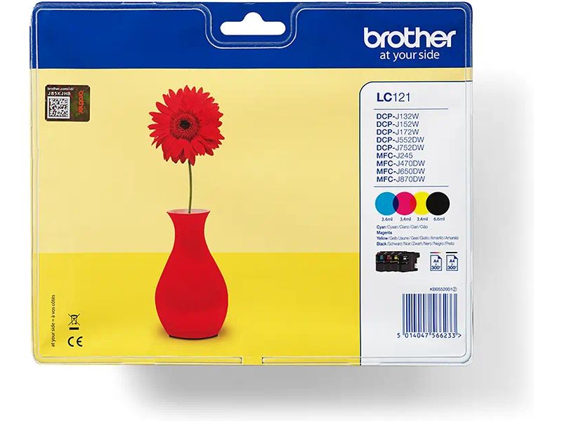 Brother LC-121VALBP Inktcartridge 4-kleuren Multipack