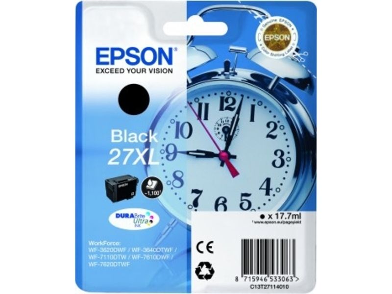 Epson 27XL (C13T27114012) Inktcartridge Zwart Hoge capaciteit