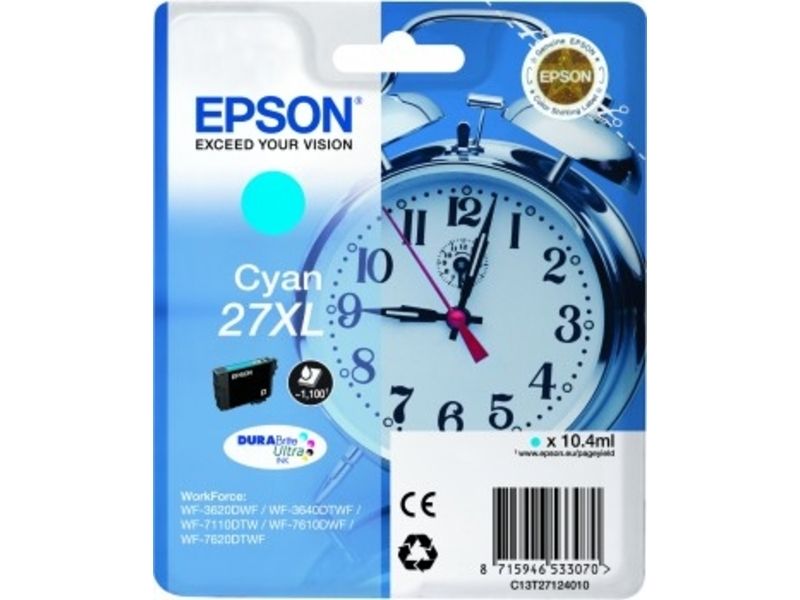 Epson 27XL (C13T27124012) Inktcartridge Cyaan Hoge capaciteit