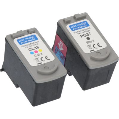 Cartouche compatible Canon PG-37 / CL-38 - Noir + 3 couleurs - Multipack