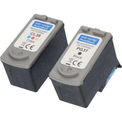 Cartouche compatible Canon PG-37 / CL-38 - Noir + 3 couleurs - Multipack