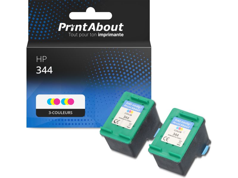 Cartouche compatible HP 344 (C9363EE) - 3-couleurs - Multipack