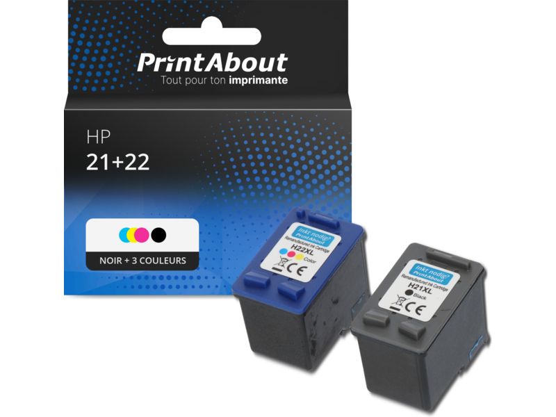 Cartouche compatible HP 21 (SD367AE) - Noir + 3 couleurs - Multipack