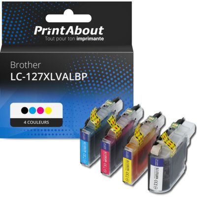 Cartouche compatible Brother LC-127XLVALBP - 4 couleurs - Grande capacité - Multipack