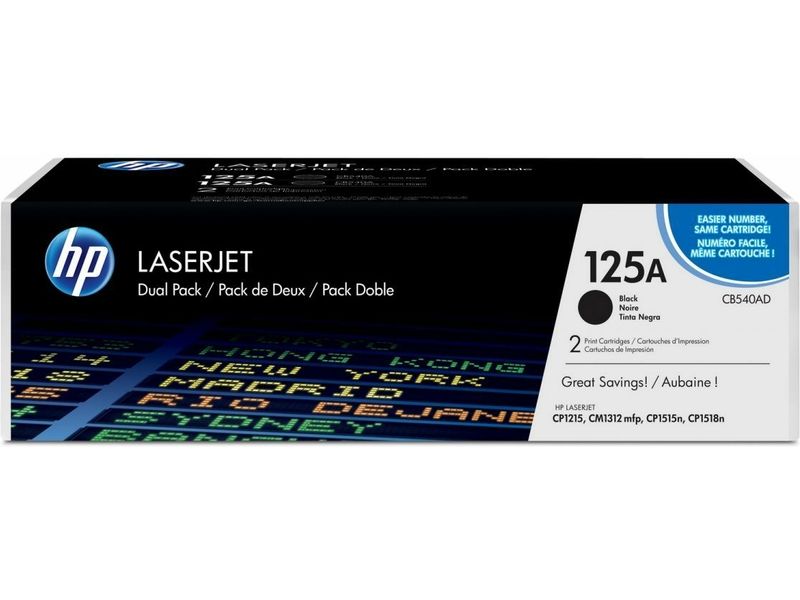 HP 125A (CB540AD) Toner Noir 2x - Multipack