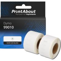 Étiquette compatible Dymo 99010 - (28 mm x 89 mm) 2 rouleaux - Noir sur blanc