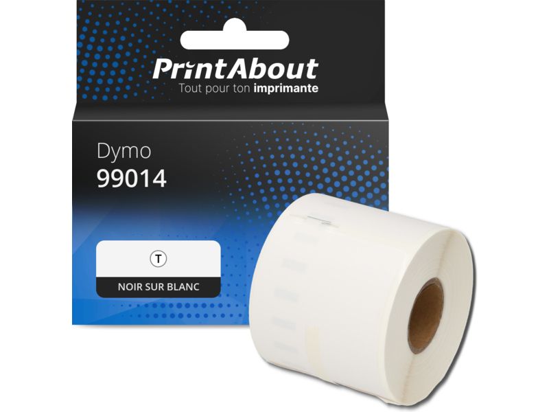 Étiquette compatible Dymo 99014 (S0722430 (zonder chip)) - (101 mm x 54 mm) - Noir sur blanc