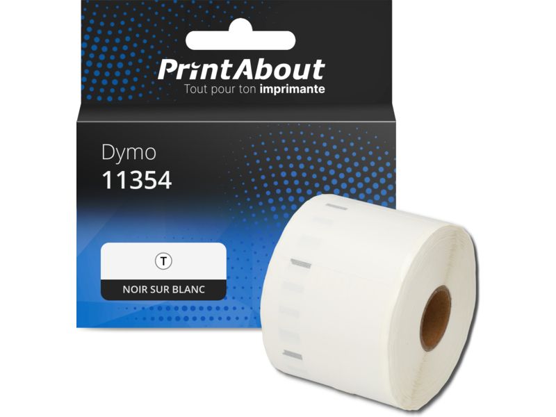 Étiquette compatible Dymo 11354 - (57 mm x 32 mm) - Noir sur blanc