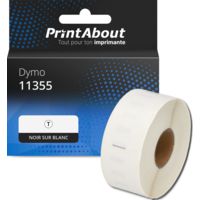 Étiquette compatible Dymo 11355 - (19 mm x 51 mm) - Noir sur blanc