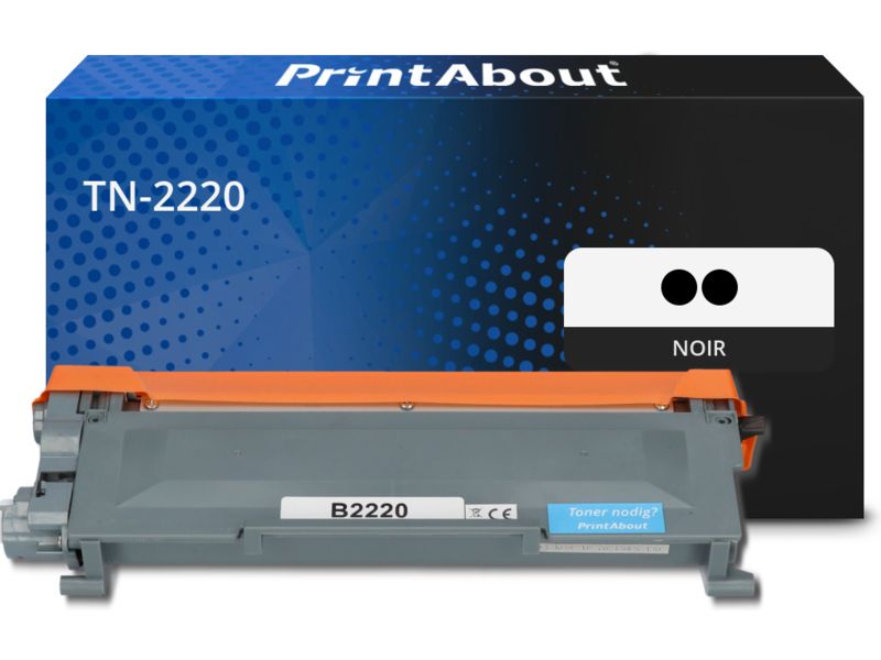 Toner compatible Brother TN-2220 - pack de 2 - Noir - Grande capacité - Multipack