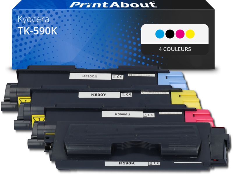Toner compatible Kyocera TK-590K - 4 couleurs - Multipack