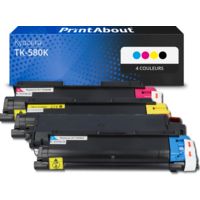 Toner compatible Kyocera TK-580K - 4 couleurs - Multipack