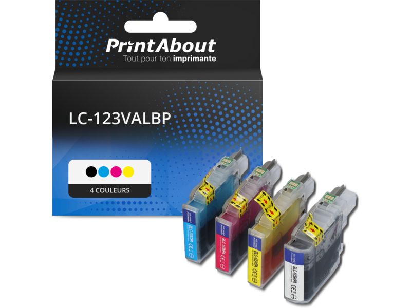 Cartouche compatible Brother LC-123VALBP - 4 couleurs - Multipack