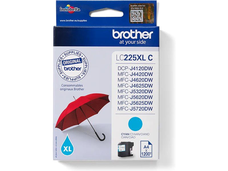 Brother LC-225XLC Inktcartridge Cyaan Hoge capaciteit