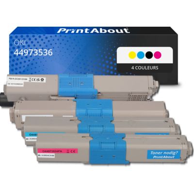 Toner compatible OKI 44973536 - 4 couleurs - Multipack
