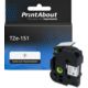 Ruban compatible Brother TZe-151 - (24 mm x 24 mm) - Noir sur transparent