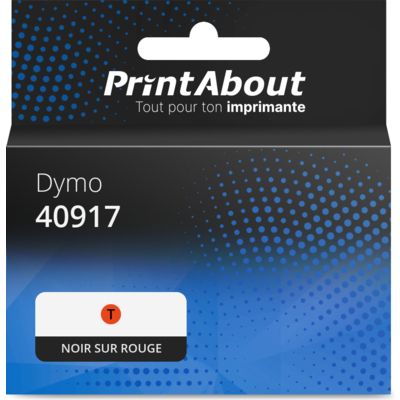 Ruban compatible Dymo 40917 (S0720720) - (9 mm) - Noir sur rouge