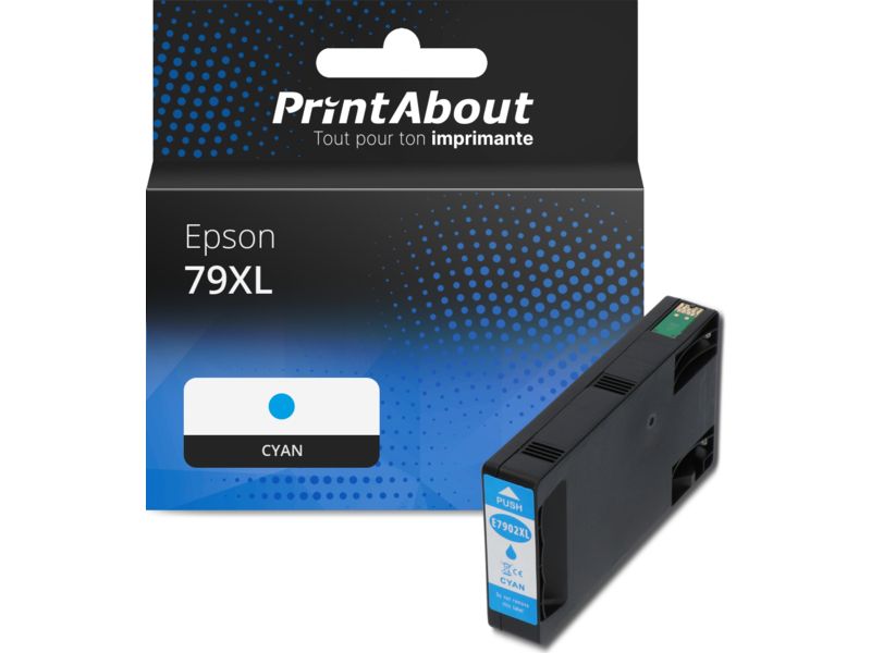 Cartouche compatible Epson 79XL (T79024010) - Cyan - Grande capacité