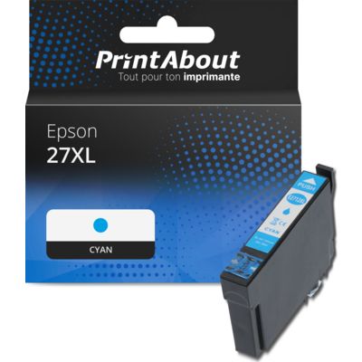 Cartouche compatible Epson 27XL (C13T27124012) - Cyan - Grande capacité