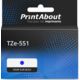 Ruban compatible Brother TZe-551 - (24 mm x 24 mm) - Noir sur bleu
