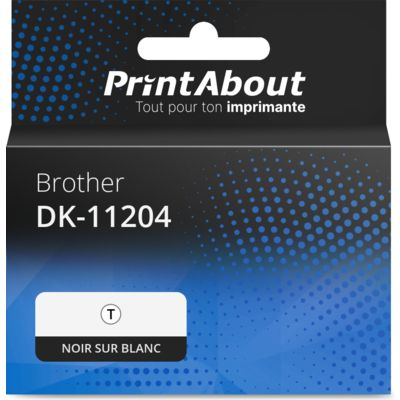 Étiquette compatible Brother DK-11204 - (17 mm x 54 mm) - Noir sur blanc