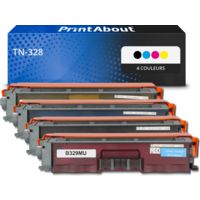 Toner compatible Brother TN-328 - 4 couleurs - Très grande capacité - Multipack