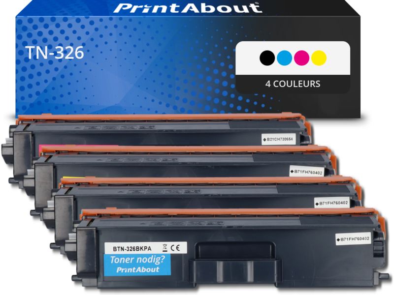 Toner compatible Brother TN-326 - 4 couleurs - Grande capacité - Multipack