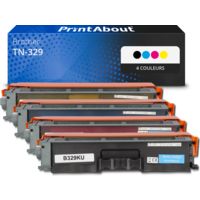 Toner compatible Brother TN-329 - 4 couleurs - Très grande capacité - Multipack