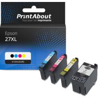 Cartouche compatible Epson 27XL (T2711/12/13/144010) - 4 couleurs - Grande capacité - Multipack