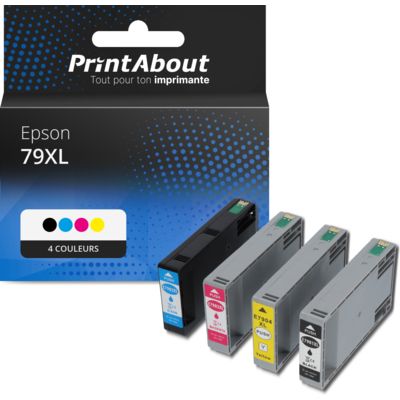 Cartouche compatible Epson 79XL (T79014010) - 4 couleurs - Grande capacité - Multipack