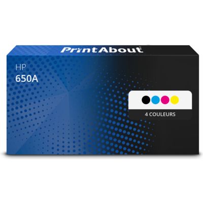 Toner compatible HP 650A (CE270A) - 4 couleurs - Multipack
