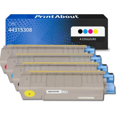 Toner compatible OKI 44315308 - 4 couleurs - Multipack