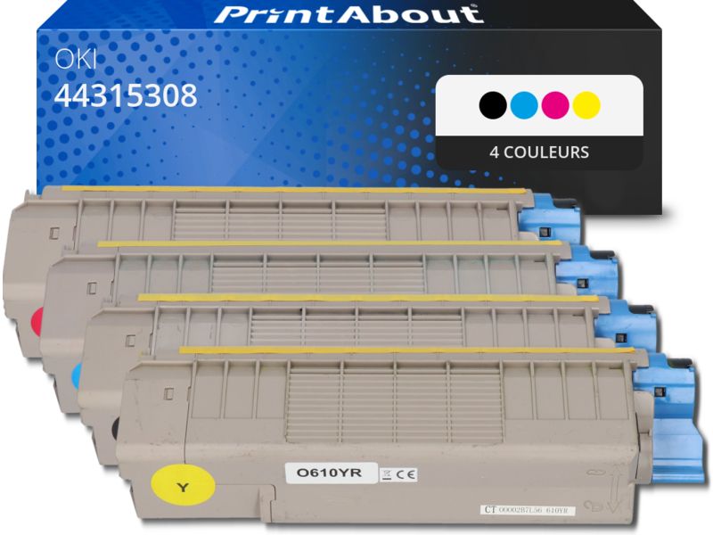 Toner compatible OKI 44315308 - 4 couleurs - Multipack