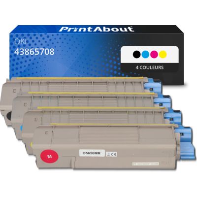 Toner compatible OKI 43865708 - 4 couleurs - Multipack