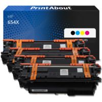 Toner compatible HP 654X (CF330X) - 4 couleurs - Grande capacité - Multipack