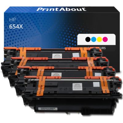Toner compatible HP 654X (CF330X) - 4 couleurs - Grande capacité - Multipack