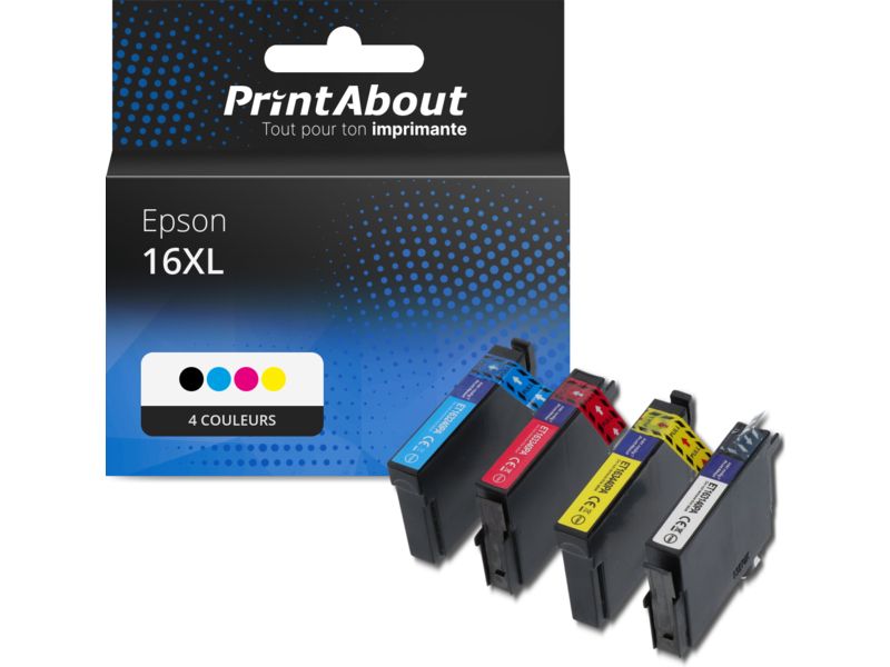 Cartouche compatible Epson 16XL (T1631) - 4 couleurs - Multipack