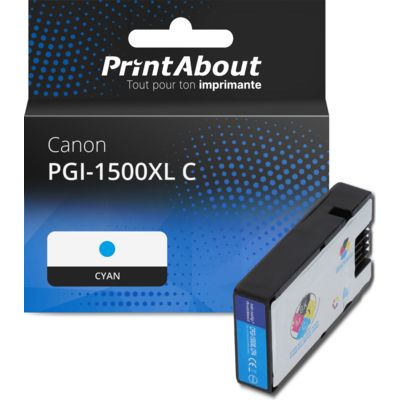 Cartouche compatible Canon PGI-1500XL C - Cyan - Grande capacité