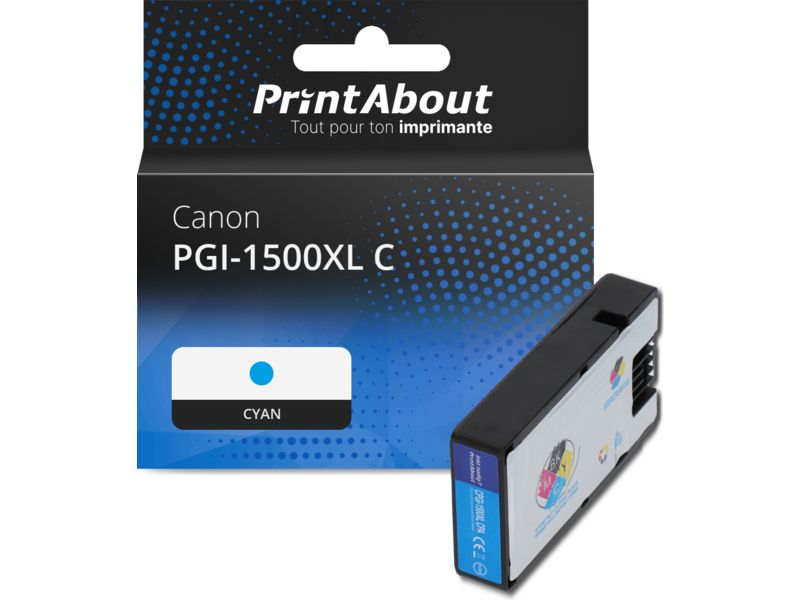 Cartouche compatible Canon PGI-1500XL C - Cyan - Grande capacité