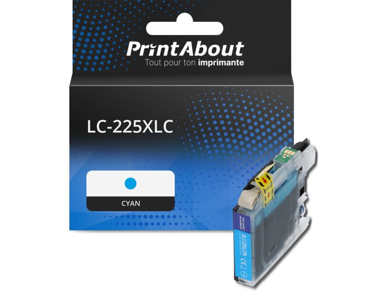 Cartouche compatible Brother LC-225XLC - Cyan - Grande capacité