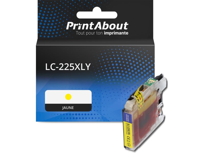 Cartouche compatible Brother LC-225XLY - Jaune - Grande capacité