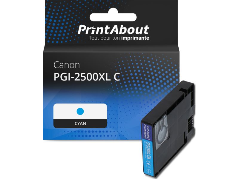 Cartouche compatible Canon PGI-2500XL C - Cyan - Grande capacité