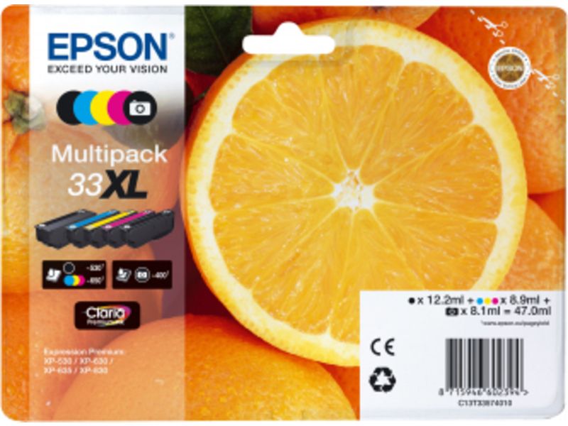 Epson 33XL (C13T33574012) Inktcartridge 5-kleuren Multipack Hoge capaciteit