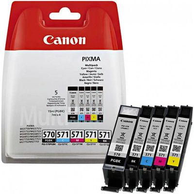 Canon PGI-570 / CLI-571 PGBK/C/M/Y/BK - 5 couleurs - Cartouche d'encre - Multipack