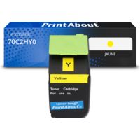 Toner compatible Lexmark 70C2HY0 (702HY) - Jaune - Grande capacité