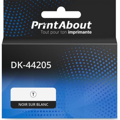 Étiquette compatible Brother DK-44205 - (62 mm) - Noir sur blanc