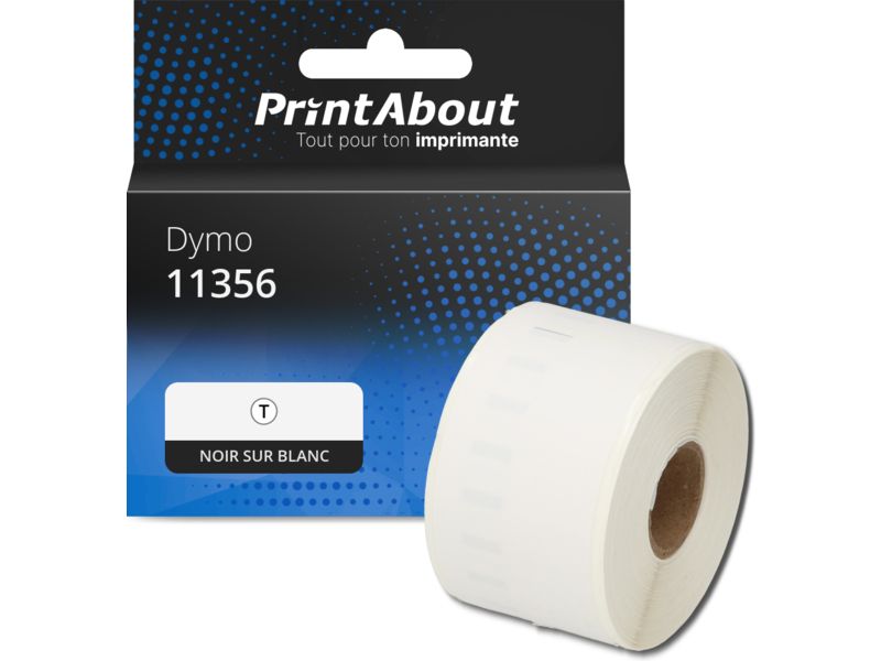 Étiquette compatible Dymo 11356 - (41 mm x 89 mm) - Noir sur blanc